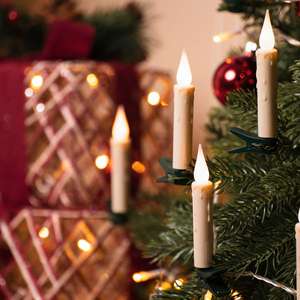 Koopower 30x LED-Kerzen für den Weihnachtsbaum, flammlos mit Befestigungsclips und Batterien (AAA) sowie Fernbedienung