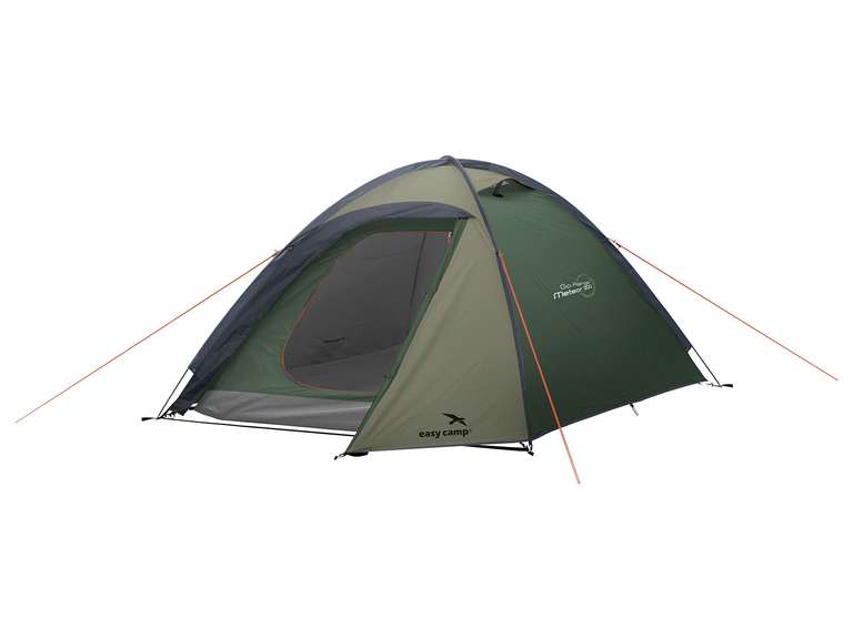 easy camp Meteor 300 in rustic green | max. 3 Personen Zelt | 2,9 kg | 2000 mm Wassersäule | abgedunkelte Schlafkabine | Dachbelüftung