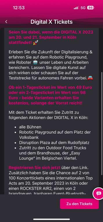 [Telekom Magenta App] Kostenlose Tickets für Digital X Messe in Köln | 1-2 Tagesticket