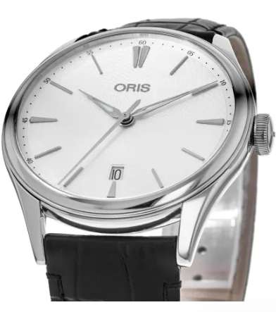 ORIS Artelier Date Automatic Silver Lederband @ .watchmaxx.com