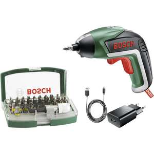 Bosch IXO Akkuschrauber + USB-Ladegerät + Bosch Schrauberbit-Satz, 32-teilig für 31,57€ (eBay)