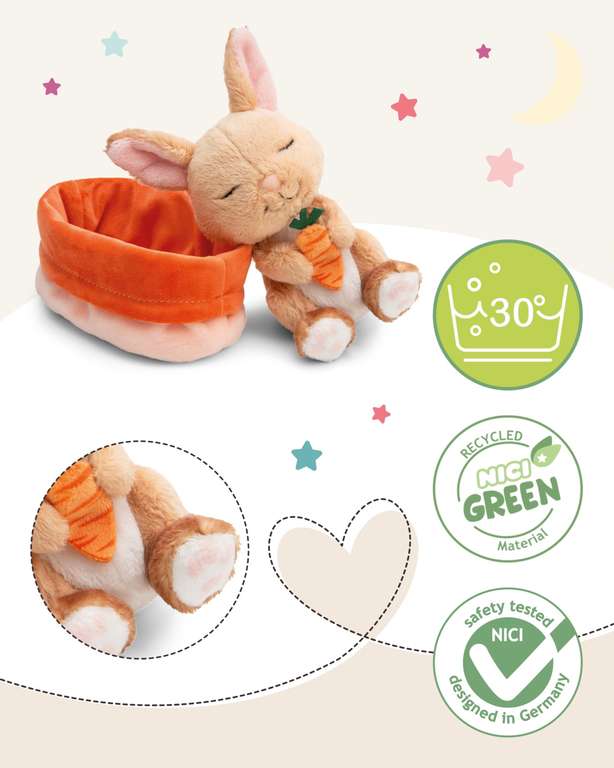 NICI Kuscheltier Hase Twinsies – 12 Cm, Weicher Plüsch Mit Glitzerstoffen, Perfekt Zum Knuddeln