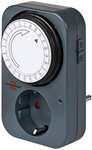 [Prime] Brennenstuhl Zeitschaltuhr MZ 20, mechanische Timer-Steckdose (Tages-Zeitschaltuhr mit erhöhtem Berührungsschutz) grau