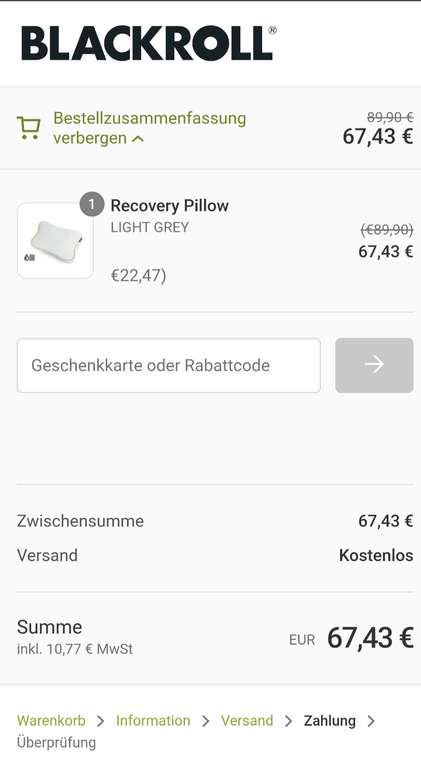 [CB] Blackroll Recovery Pillow