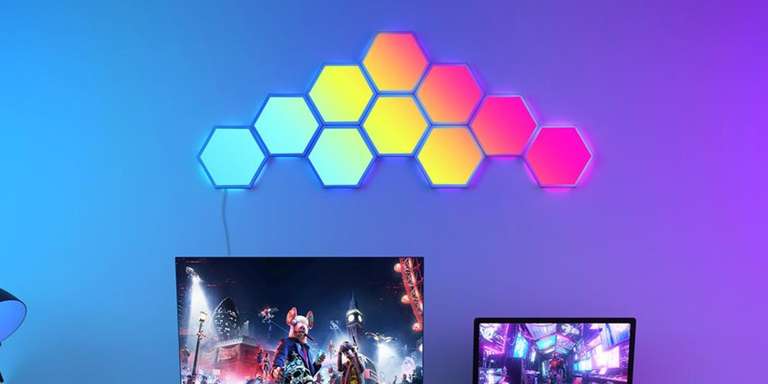 Govee RGBIC Pro LED Stripe 5m (26,68 Eur) in Kombination mit Glide Hexa 10 (104,87 EUR) zum Bestpreis durch Kombination Rabatte