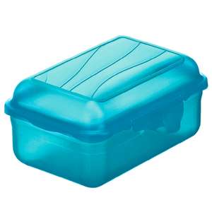 [ROTHO] Fun Vesperdose Brotdose Frühstücksdose (0,4l, Klickverschluss, Kunststoff BPA-frei, aqua blau, spülmaschinenfest, 12,5 x 9 x 5,8cm)