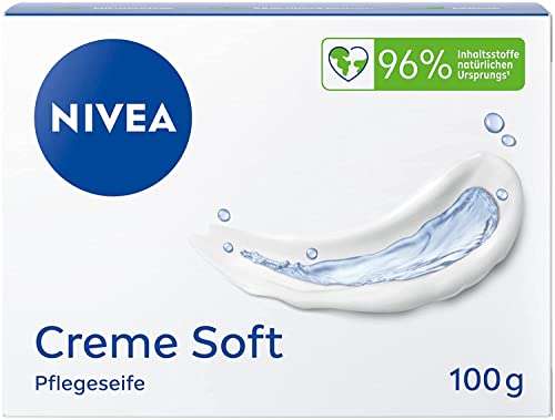 [PRIME/Sparabo] 6er Pack NIVEA Creme Soft Pflegeseife, pflegende und feuchtigkeitsspendende Handseife mit Mandel-Öl (6 x 100g)