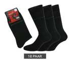 18er Pack Pierrre Cardin Socken - 78% Baumwolle in schwarz | klassische Business-Socken, Gr. 39 - 46