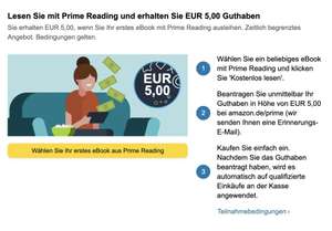 (Amazon) 5€ Aktionsguthaben durch Prime Reading (personalisiert) nur für Prime-Nutzer/innen