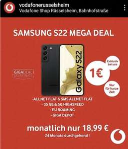 [Lokal Russelsheim] Vodafone: Young Vodafone Samsung Galaxy S22 35GB