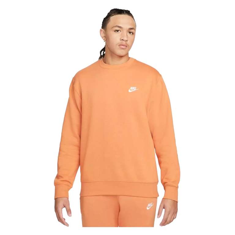 Nike Sweater Sportswear Club Crew BB (Gr. S - XL, in orange oder türkis)