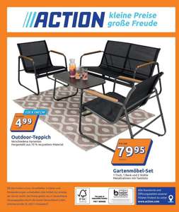 Gartenmöbel-Set Lounge: 1 Tisch, 1 Bank & 2 Stühle für 79,95 € at Action