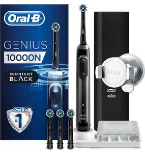 Oral-B Genius 10000N Black Edition Elektrische Zahnbürste, mit Zahnfleischschutz-Assistent und Premium Lade-Reise-Etui, schwarz (Prime)