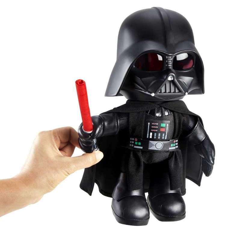 Mattel Star Wars - Darth Vader Puppe (28 cm) mit Stimmenverzerrer und aufleuchtendem Lichtschwert (HJW21)