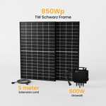 Balkonkraftwerk 850Wp TW Black Frame Solarmodule, 800W Growatt Wechselrichter, WiFi integriert