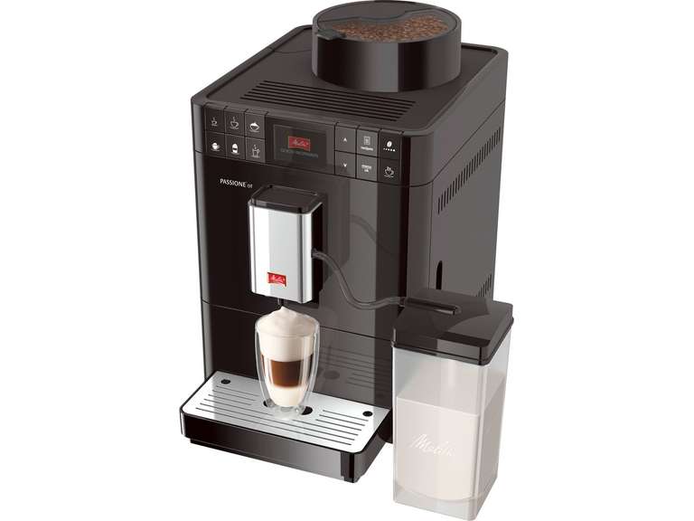 Melitta Kaffeevollautomat Caffeo Passione One Touch F531-102 (15bar, Einstellb. Kegelmahlwerk, Herausnehmbare Brühgruppe, Mit Milchbehälter)
