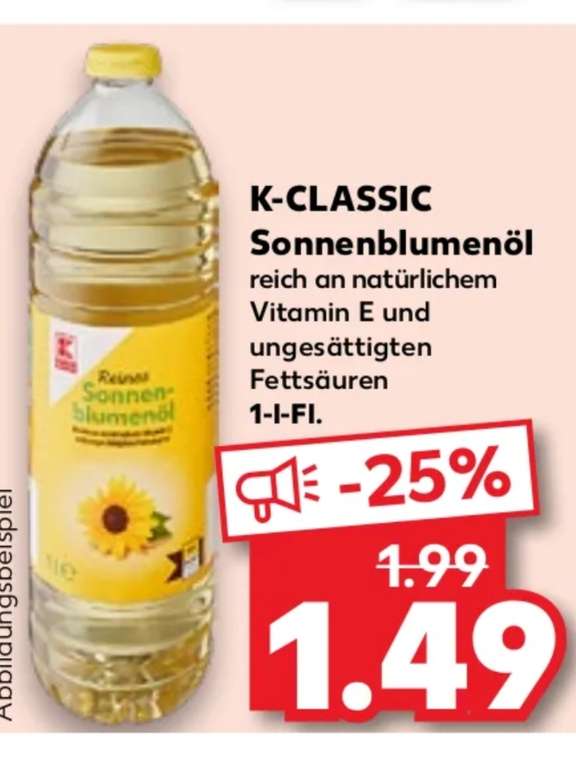 K-CLASSIC Sonnenblumenöl für 1,49€