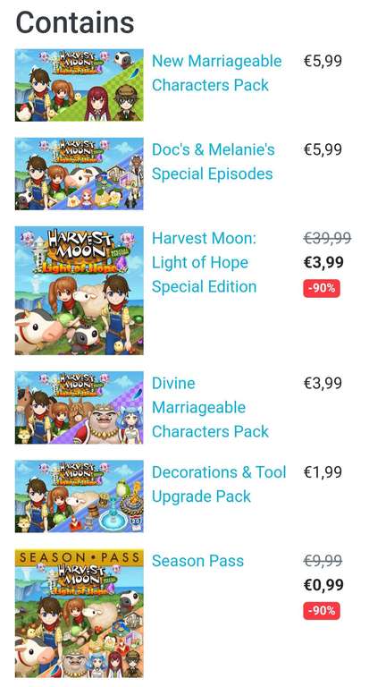 [Nintendo eShop] Harvest Moon: Light of Hope Special Edition BUNDLE für Switch