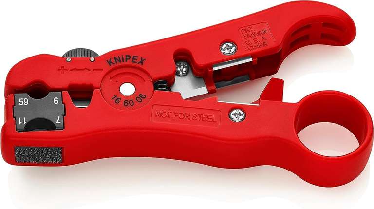 KNIPEX Abisolierwerkzeug für Koaxialkabel und Datenkabel, 125 mm 9€ / Knipex Gripzange verzinkt 250 mm 41 04 250 15€ (Prime)