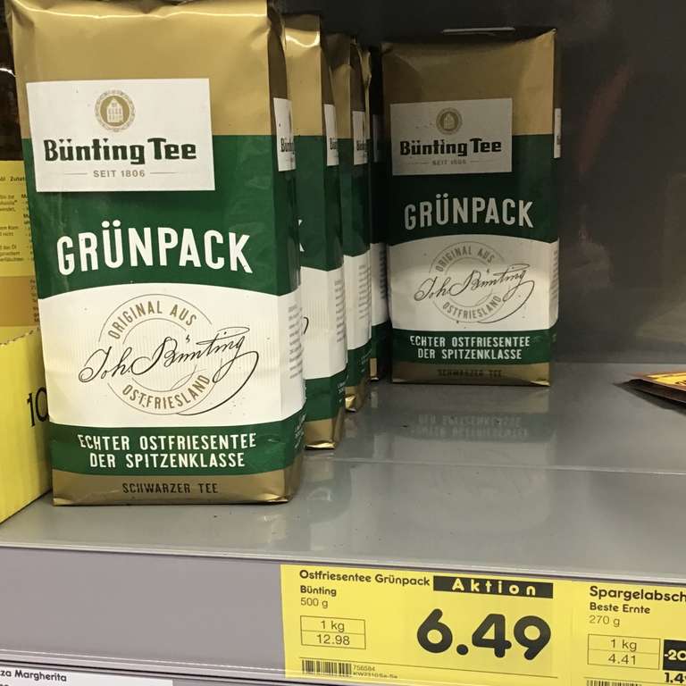 [NETTO Vertriebsregion Ganderkesee] Bünting Grünpack 500g loser schw. Tee (5,98€/kg) mit App Rabatt