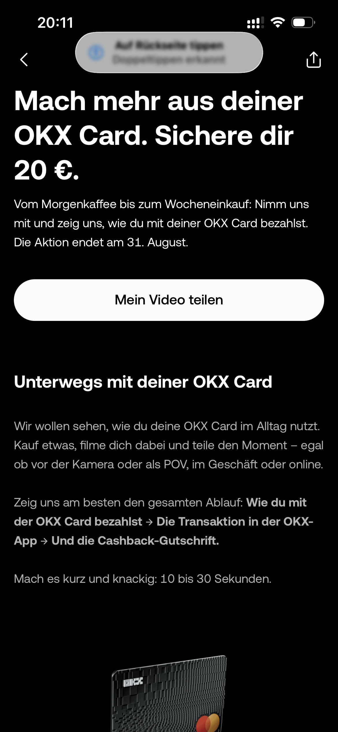 [OKX] 20€ für ein OKX Card Video