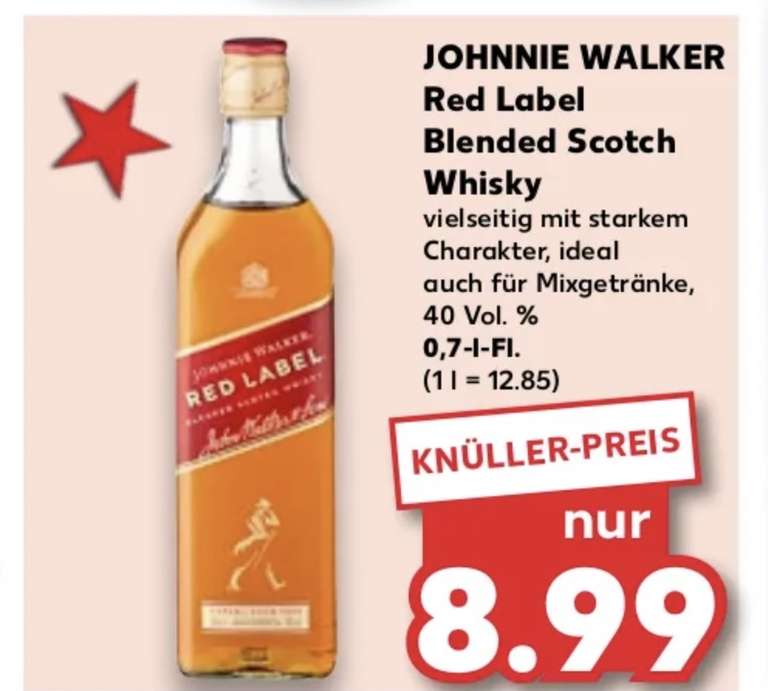 Johnnie Walker Red Label Kaufland 0.7l 8.99€ [Bundesweit] offline