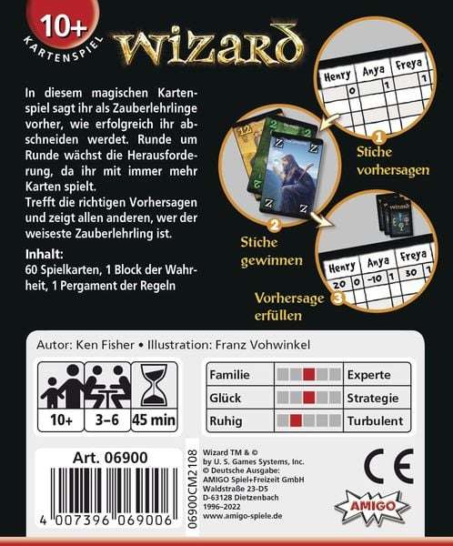 Wizard / Kartenspiel / Stichspiel / Gesellschaftsspiel / Amigo / bgg 7.0 [KultClub]
