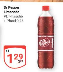 [Globus Rostock / Neubrandenburg] Dr Pepper - 1l Flasche für 1,29€ , Coca Cola 1,5l Flasche für 79 Cent - lokal