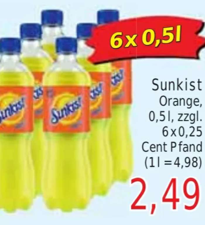 [JAWOLL/WIGLO] SUNKIST 0,5l PET-Flaschen 6x 500ml für 2,49€ (=0,42€/Flasche)