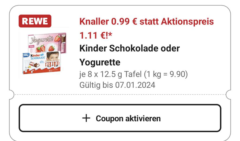 Kinder Schokolade Mini Mix 54g bei REWE online bestellen!