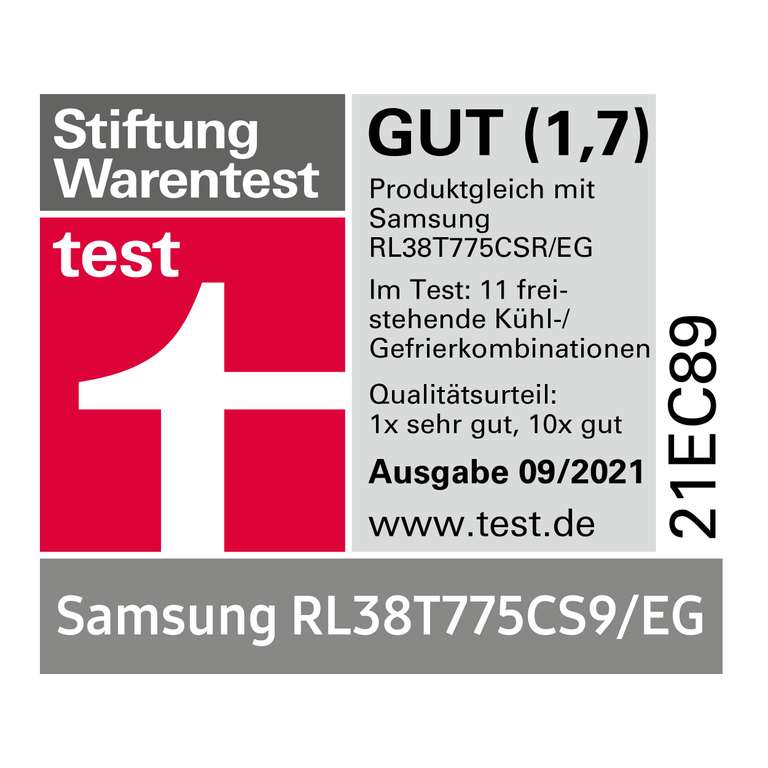 Samsung RL38T775CS9/EG Kühl-/Gefrierkombination NoFrost/EEK C