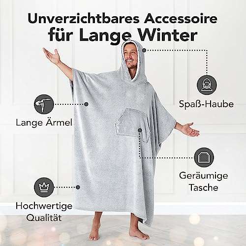 CityComfort Übergröße Kapuzenpullover Decke mit Ärmeln Blanket Hoodie Decke Oversized - Händler "Get trend" - Prime