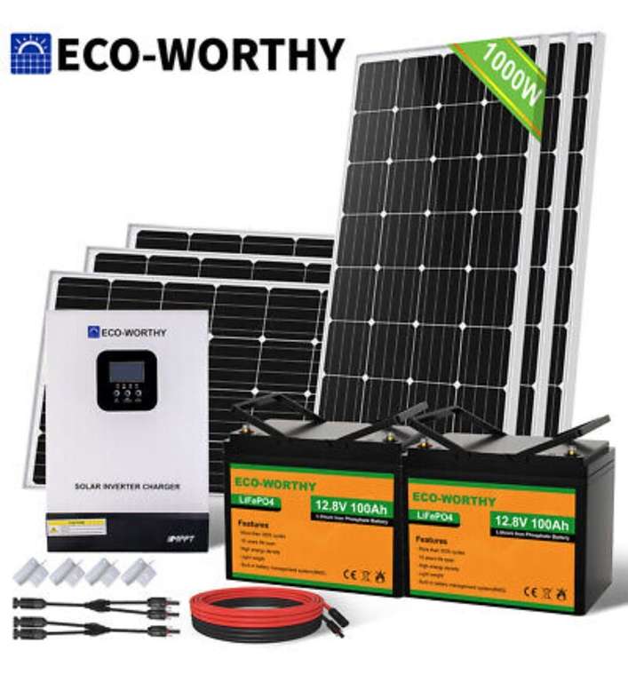 1000W 24V Solaranlage Komplettpaket Photovoltaik Balkonkraftwerk PV Plug& Play