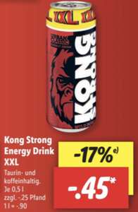 Kong Strong Energy Drink 500ml für je 0,45€ [Lidl]