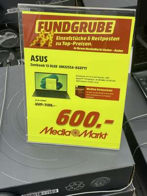 (Lokal Media Markt Baden-Baden)Asus Zenbook 13 OLED UM325SA-KG071T