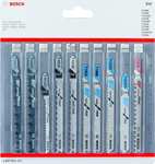Bosch Accessories Professional 10tlg. Stichsägenblätter Set (für Holz und Metall, Zubehör für Stichsägen mit T-Schaft Aufnahme) PRIME