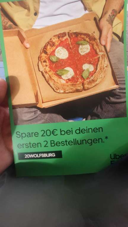 Uber eats Gutschein 20€ - 20WOLFSBURG