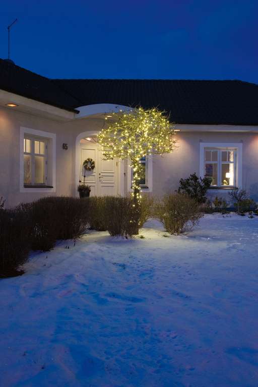 Konstsmide Micro LED Lichterkette – 17.2 M, 288 Warmweiße LEDs, 8 Funktionen, IP44 Für Draußen