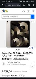 iPad Air (2022) 64 GB Polarstern - differenzbesteuert