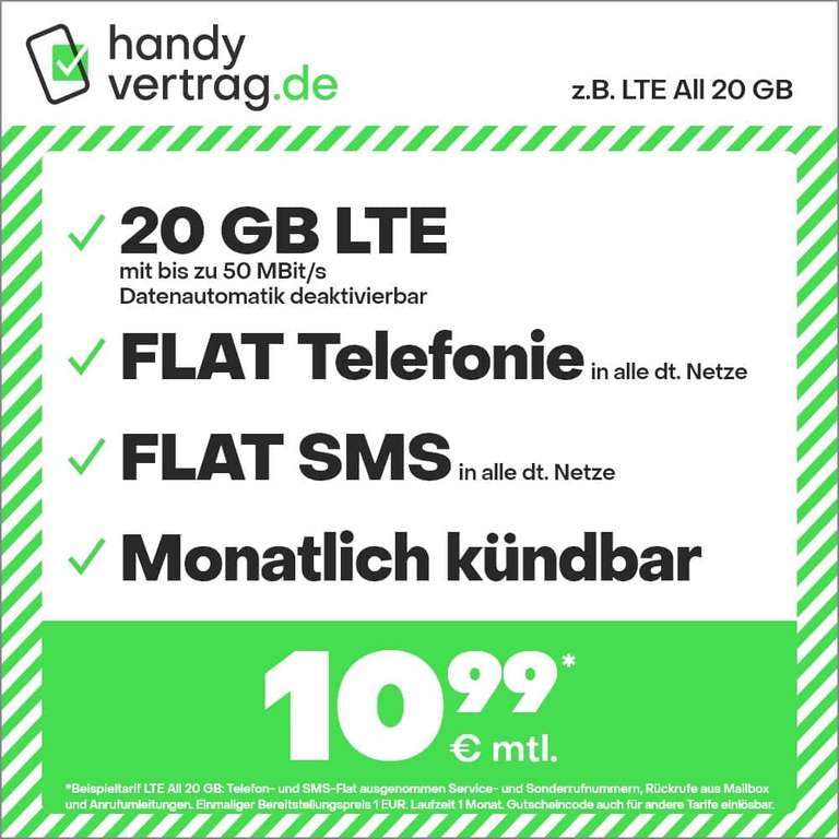 Drillisch: Sim.de/handyvertrag.de | 5 GB LTE+Allnet+SMS-Flat+VoLTE&WLAN Call für 4,99€ / mtl kündbar | 18GB-9,99€ | 14GB-8,99€ | 20GB-10,99€