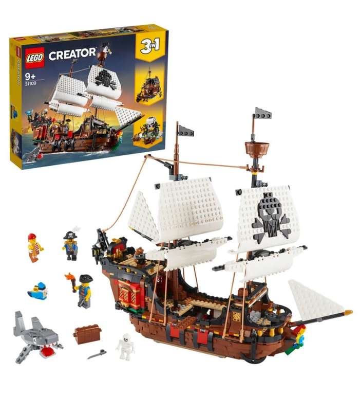 (mit neuer KauflandCard 72,89) LEGO 31109 Creator 3-in-1 Piratenschiff, Taverne oder Totenkopfinsel