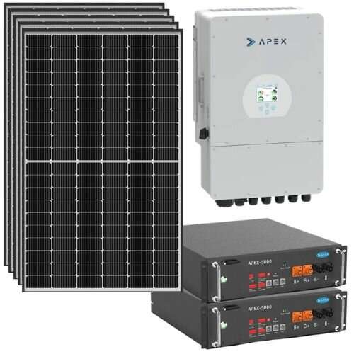 12 KW Photovoltaik Anlage Komplett-Set Offgrid Module + APEX / DEYE Wechselrichter + 10 KWh Stromspeicher / 0% MwSt. mit 2% Skonto