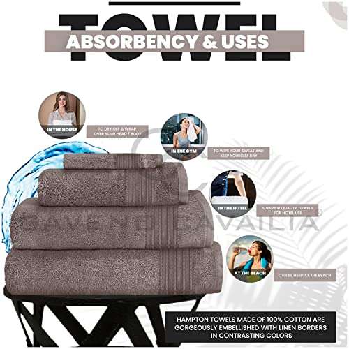 [Prime]Handtücher für Badezimmer, 450 g/m² Badetuch & 100% ägyptische Baumwolle, Fitness-Handtücher, Silber/Grau, 50 x 80 cm