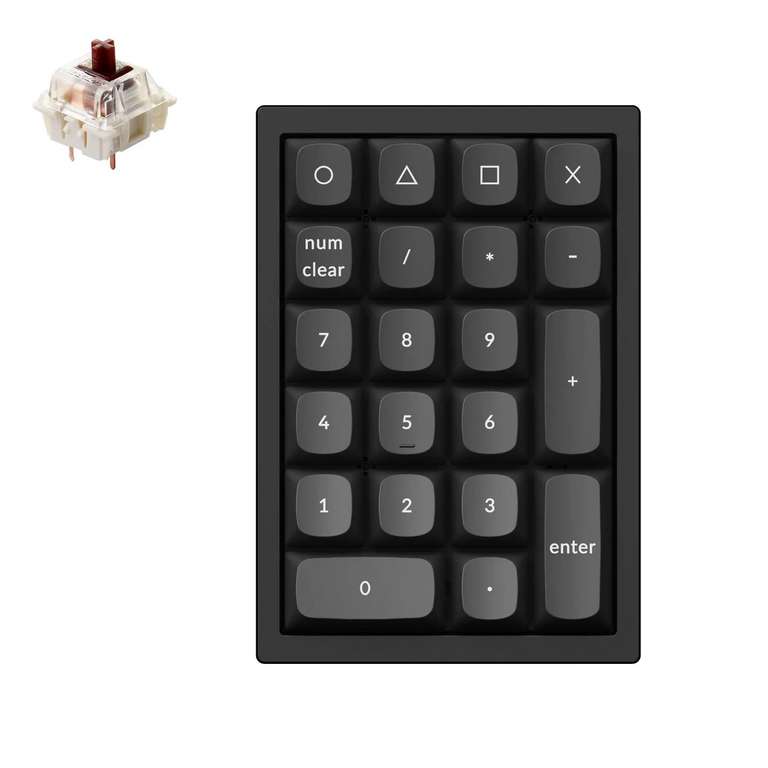 Keychron Q0 QMK - Mechanische Tastatur - Numpad / Ziffernblock - Hot-Swap - Gateron G Pro Brown - Carbon Black
