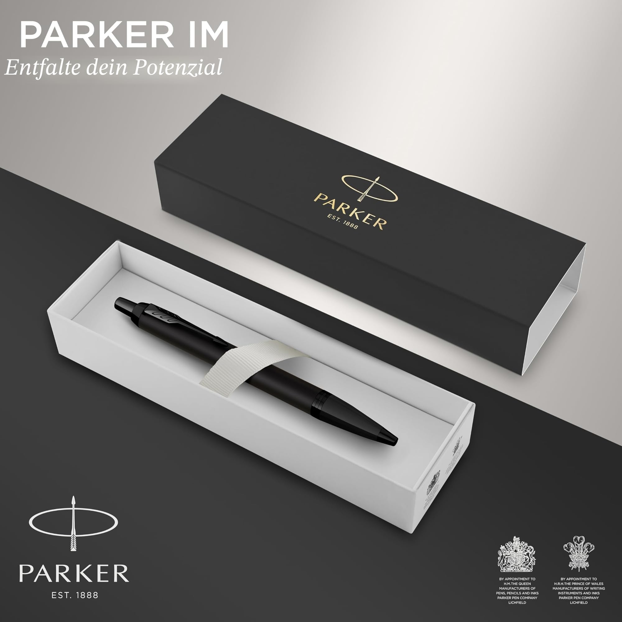 Parker IM Kugelschreiber - Mattschwarz mit schwarzen Zierteilen + Geschenkbox + weitere Farben reduziert! [Prime]