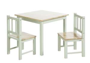 Geuther Kindersitzgruppe Activity für 74,99€ inkl. Versand | Set aus Tisch & 2 Stühlen | Stabil und hochwertig aus Holz | Farbe: Grün/Natur