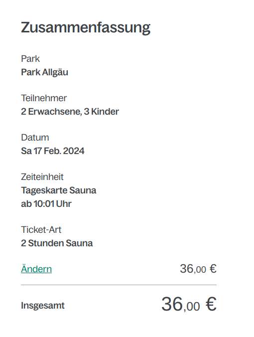 (Preisfehler?) Centerparcs Allgäu 2 Std. Sauna 2 Erw. + 3 Kinder für 36€