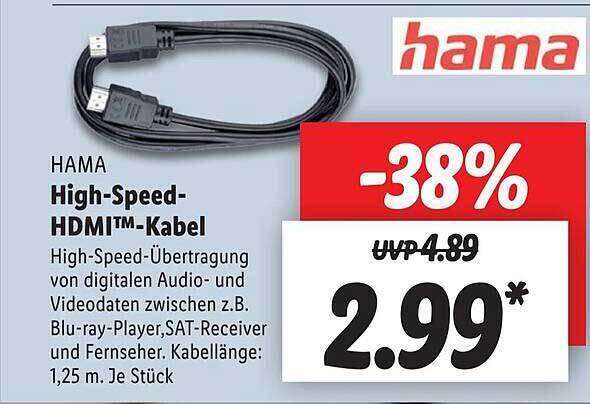 [Lidl Offline] Hama High-Speed	HDMI-Kabel