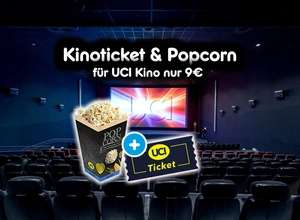 Kinoticket & kleines Popcorn für 9€ in allen UCI oder UCI Luxe Kinos (2D inkl. Überlänge, gültig bis 31.10.2022)
