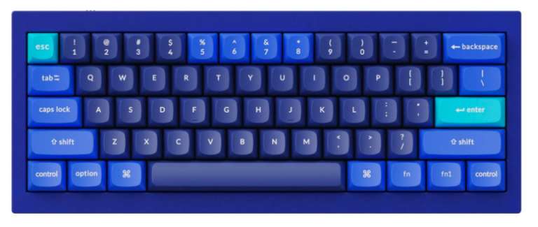 Keychron Q4 mechanische Barebone Tastatur | 60% Layout | Metallrahmen | QMK | RGB | in blau | ggf. mit Switches (so lange der Vorrat reicht)